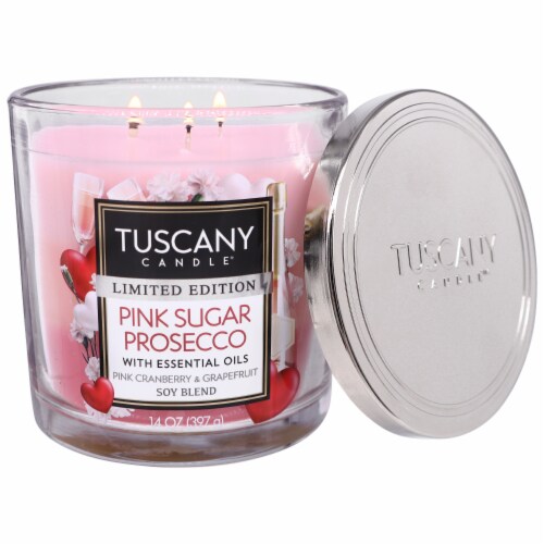 Tuscany Candle® Limited Edition Scented Triple Pour Jar Candle Pink Sugar Prosecco Perspective: right