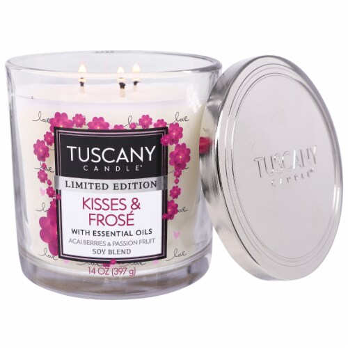 Tuscany Candle Valentine's Day Limited Edition Scented Jar Candle Kisses and Frosé Perspective: right