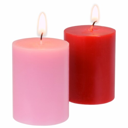 Enticing Aromas Valentine's Day Limited Edition Assorted Frangranced Pillar Candles Perspective: right