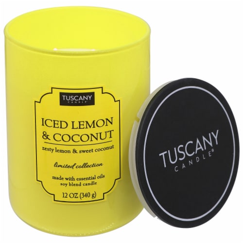 Tuscany Color Splash Collection Scented Jar Candle - Iced Lemon & Coconut Perspective: right