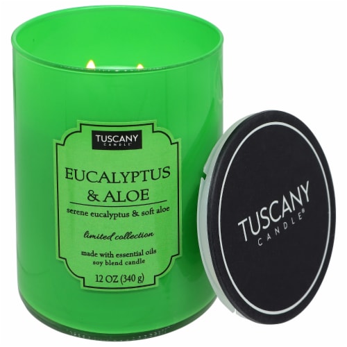 Tuscany Color Splash Collection Scented Jar Candle - Eucalyptus & Aloe Perspective: right