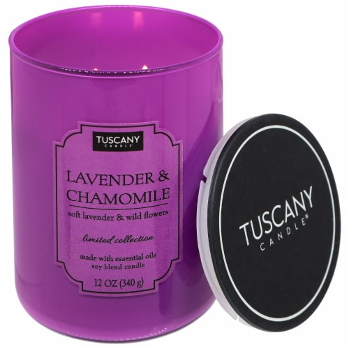 Tuscany Color Splash Collection Jar Candle Lavender & Chamomile Perspective: right