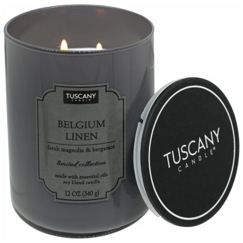 Tuscany Color Splash Collection Jar Candle Belgium Linen Perspective: right
