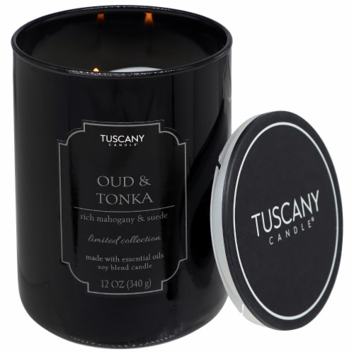 Tuscany Color Splash Collection Scented Jar Candle - Oud & Tonka Perspective: right