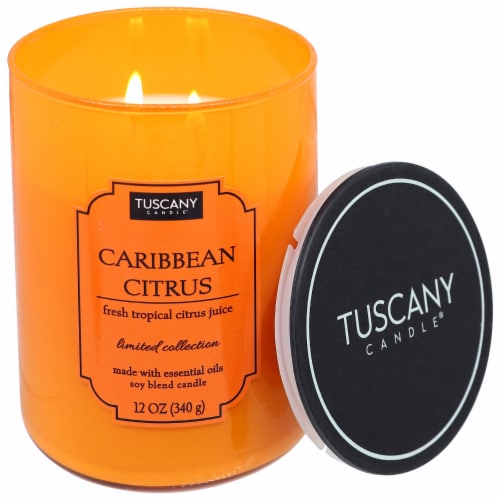 Tuscany Color Splash Collection Scented Jar Candle - Caribbean Citrus Perspective: right