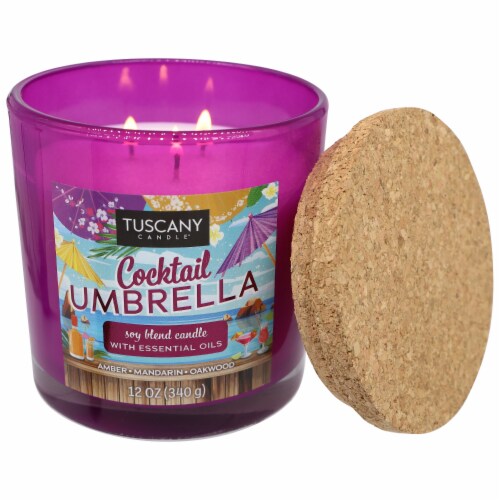 Tuscany Limited Edition Cocktail Umbrella Scented Jar Candle Perspective: right