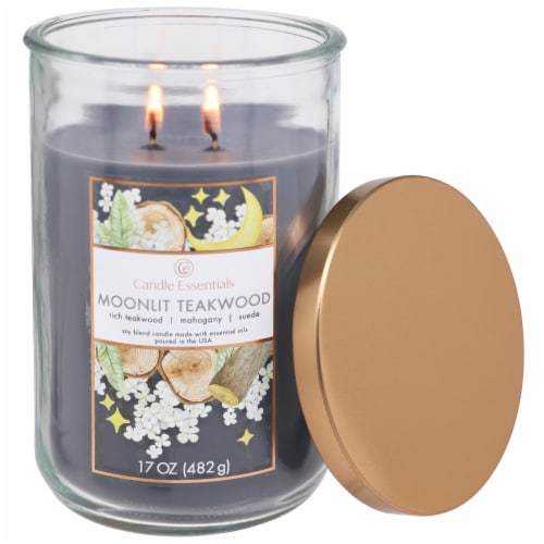 Candle Essentials Scented Jar Candle - Moonlit Teakwood Perspective: right