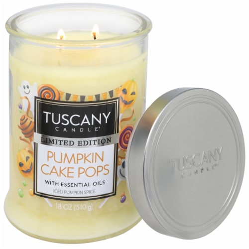 Tuscany Candle® Limited Edition Pumpkin Cake Pops Scented Jar Candle Perspective: right