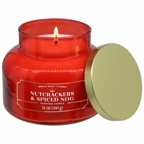 Holly Jolly Candle Limited Edition Nutcrackers & Spiced Nog Jar Candle Perspective: right