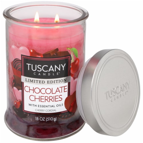 Tuscany Valentines Limited Edtion Scented Triple Pour Jar Candle - Chocolate Cherries Perspective: right