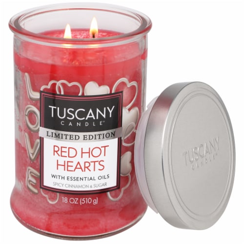 Tuscany Valentines Limited Edition Red Hot Hearts Jar Candle Perspective: right