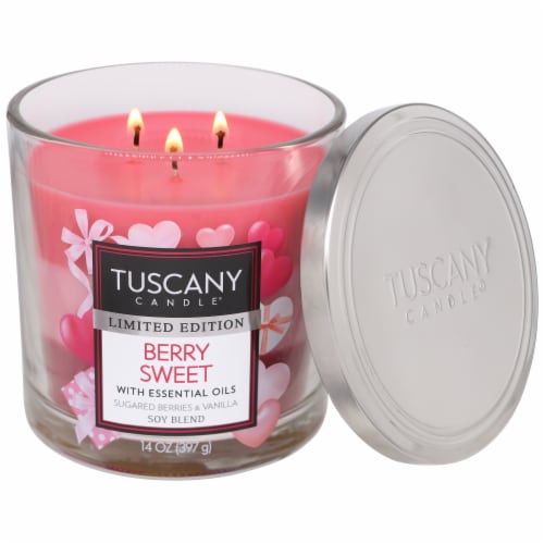 Tuscany Valentines® Limited Edtion Scented Tiriple Pour Jar Candle - Berry Sweet Perspective: right