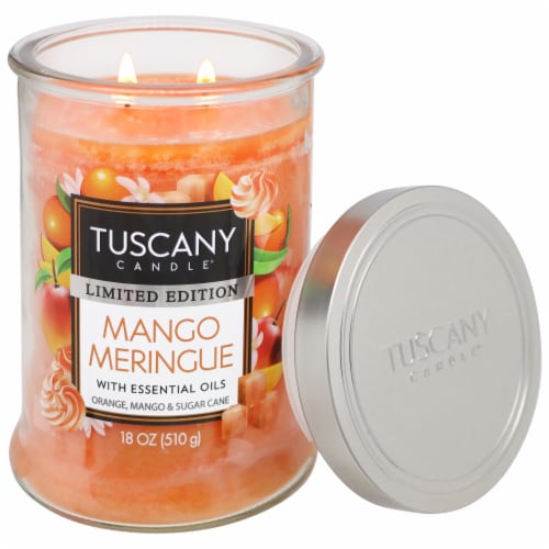 Tuscany® Limited Edition Scented Jar Candle Mango Meringue Perspective: right