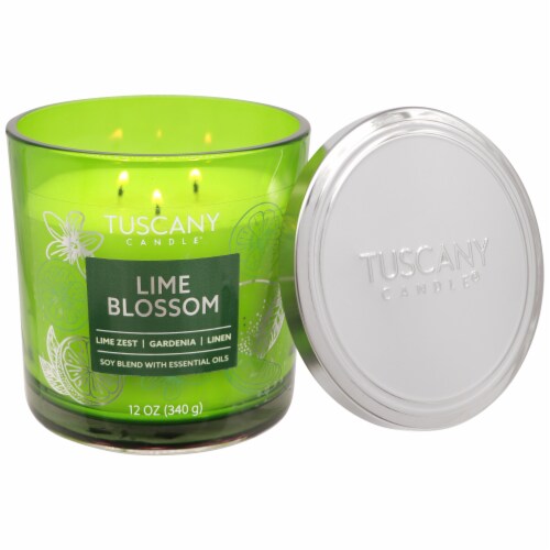 Tuscany Scented Jar Candle Lime Blossom Perspective: right