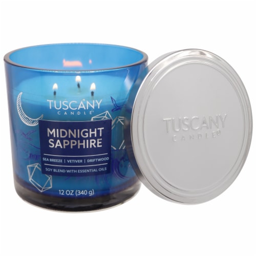 Tuscany Scented Jar Candle Midnight Sapphire Perspective: right