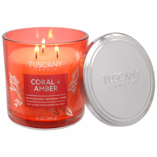 Tuscany Scented Jar Candle Coral & Amber Perspective: right