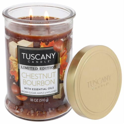 Tuscany Candle® Limited Edition Chestnut Bourbon Jar Candle Perspective: right