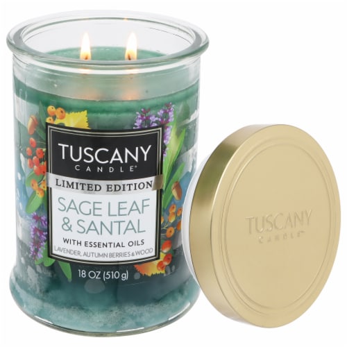 Tuscany Candle® Limited Edition Triple Pour Jar Candle - Sage Leaf & Santal Perspective: right