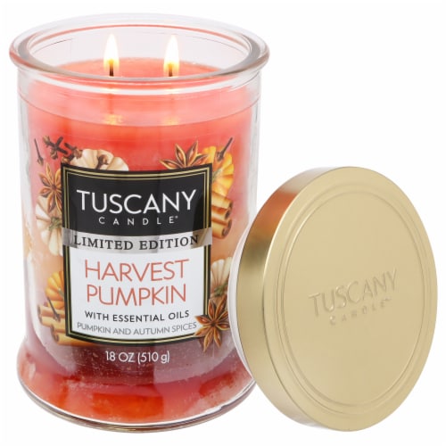 Tuscany Candle® Limited Edition Triple Pour Harvest Pumpkin Jar Candle Perspective: right