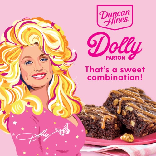 Duncan Hines® Dolly Parton's Caramel Turtle Flavored Brownie Mix Perspective: right