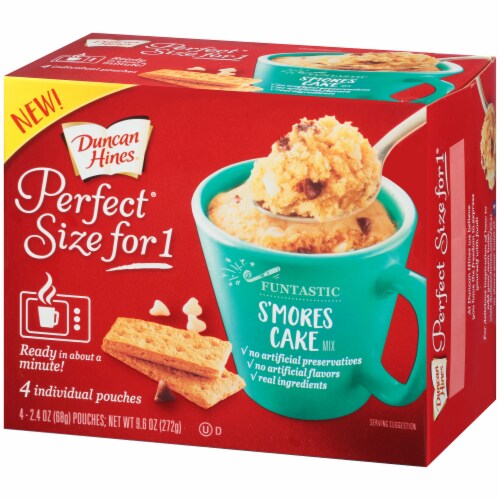 Duncan Hines Perfect Size for 1 S'mores Cake Mix Pouches Perspective: right