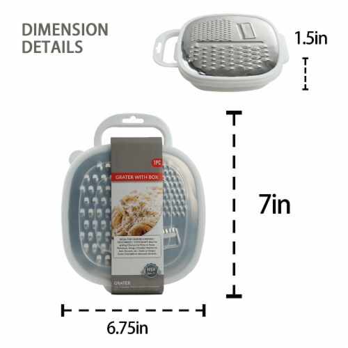 Kitcheniva Stainless Steel 3 in 1 Cheese Grater With Container And Lid Perspective: right