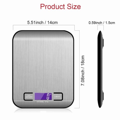 Kitchen Scale, 5kg/11lb Stainless Steel Digital Scale, Food Scale,  Waterproof Gram Scale, 1 - Foods Co.