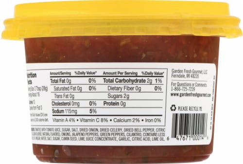 Garden Fresh Gourmet Jack's Special Medium Salsa Perspective: right