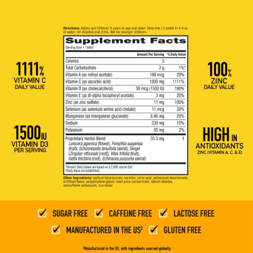Airborne Immune Support Very Berry Effervescent Tablets Perspective: right