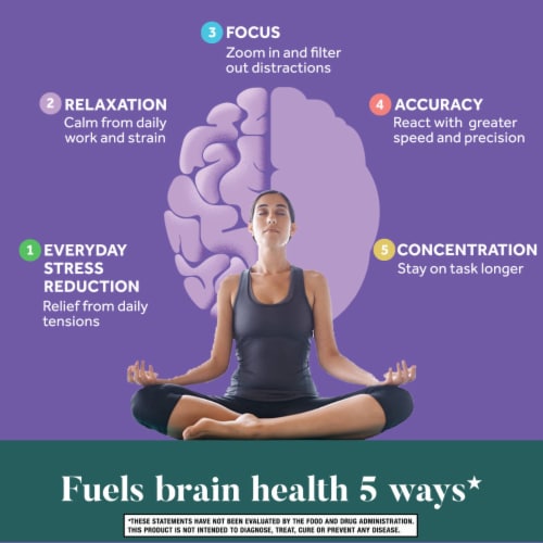 Neuriva® De-Stress Brain Performance Supplement Vegetarian Capsules Perspective: right