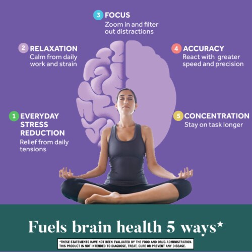 Neuriva® De-Stress Brain Performance Supplement Vegetarian Capsules Perspective: right