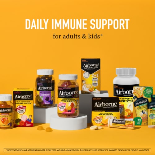 Airborne Immune Support Honey Lemon Gummies Perspective: right