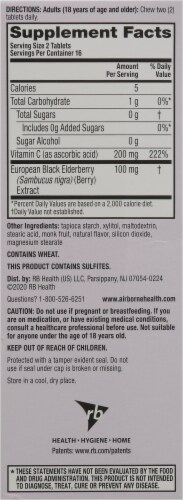 Airborne Elderberry Extract + Vitamin C Chewable Supplement Tablets Perspective: right