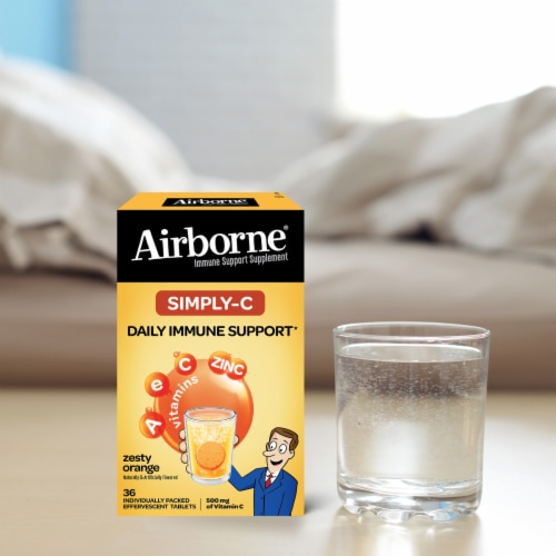 Airborne® Simply-C Zesty Orange Immune Support Tablets Perspective: right