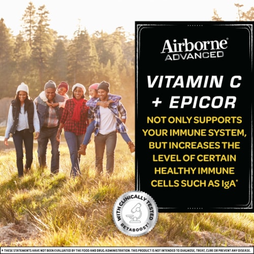 Airborne® Zesty Orangen Advanced Immune Support 2-in-1 Chewable Tablets Perspective: right