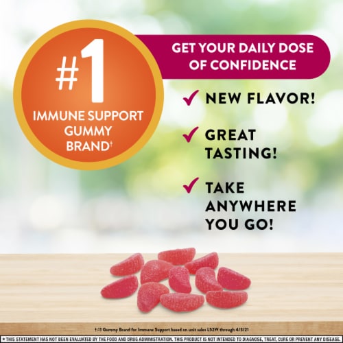 Airborne Immune Support Blueberry Pomegranate Gummies Perspective: right
