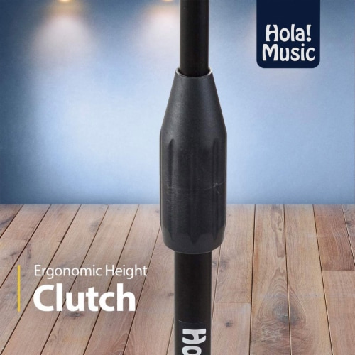 Hola! Music Adjustable Height Studio Microphone Stand with Weighted Base, Black Perspective: right
