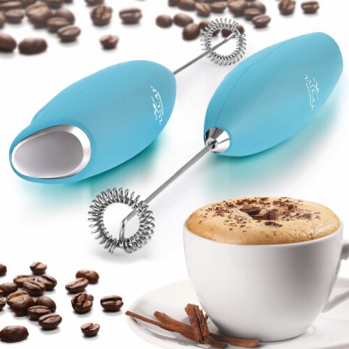 Zulay Kitchen Milk Frother with Stand - Teal Perspective: right