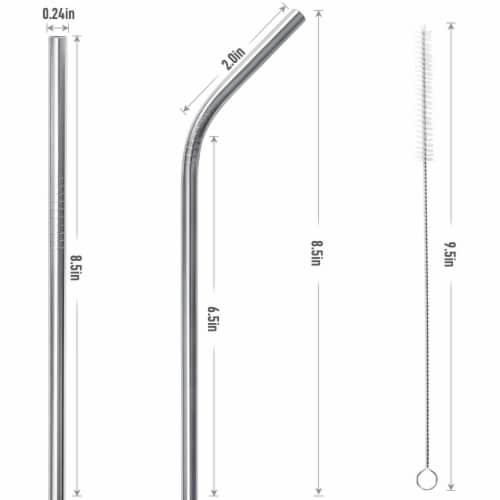 Zulay Kitchen Stainless Steel Straws Set of 2 Perspective: right