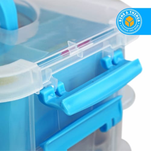 Bins  Things 4 Trays Light Blue Craft Organizers & Storage Box Perspective: right