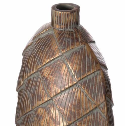 Tall Cylinder Antique Style Designed Floor Vase for Entryway Dining or Living Room, Ceramic Perspective: right