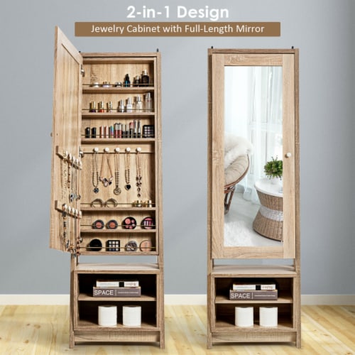 Standing mirror jewelry case sales