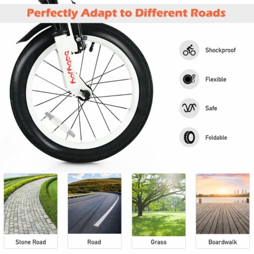 Gymax 16'' Kids Bike Toddlers Adjustable Freestyle Bicycle w/ Training Wheels Perspective: right