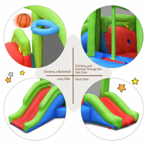Inflatable Snail Bounce House Dual Slide Basketball Game Without Blower Perspective: right