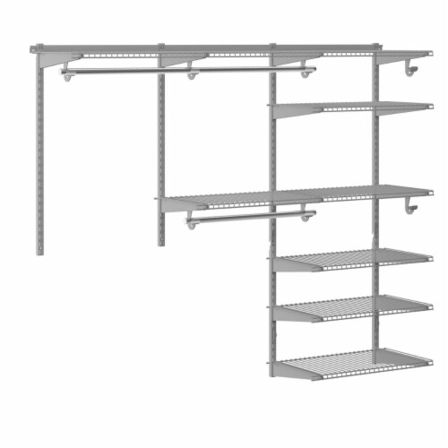 5-Shelf Shelving Storage Metal Organizer Wire Rack with adjustable shelves  hooks, 1 Pack - Kroger