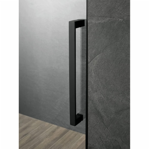 Serene Valley 48 x 74 Inch Square Rail Frameless Sliding Shower Door, Black Perspective: right
