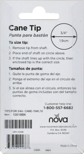 Nova Cane Tip 3/4" -  Black Perspective: right