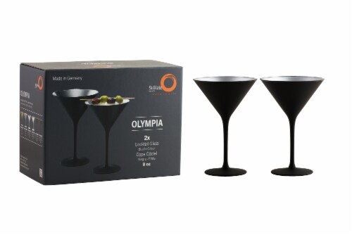 Stolzle Lausitz Olympia Cocktail Glasses - Matte Black/Silver - 2 Pack Perspective: right