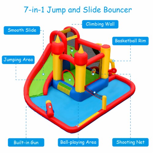 Costway Inflatable Water Slide Jumping Bounce House Bouncy Splash Park Perspective: right