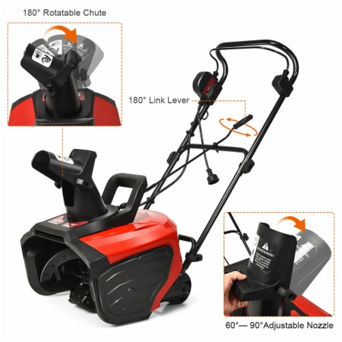 18 15 Amp Electric Snow Thrower Corded Snow Blower Driveway Patio Perspective: right